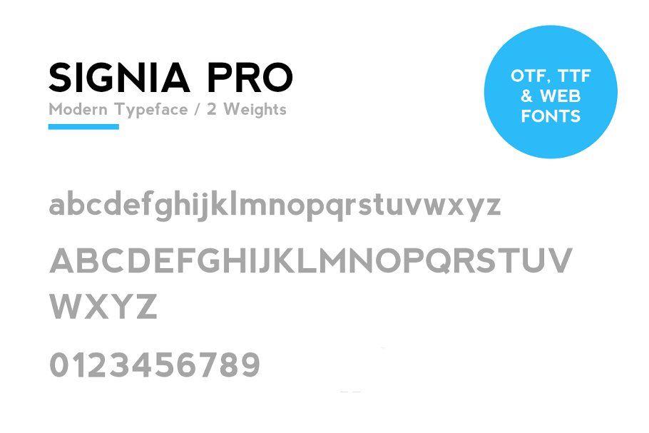 Beispiel einer Signia Pro Bold-Schriftart